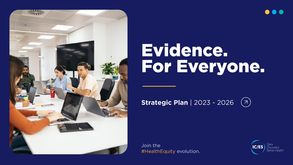 ICESOntario's tweet image. Today, we proudly launch our 3-year Strategic Plan, our collective roadmap to the future. We can’t wait to work together to make evidence available &amp;amp; improve health &amp;amp; healthcare for everyone #EvidenceForEveryone  
🔗 bit.ly/3CZTqCD 📺 bit.ly/3K6kHHF