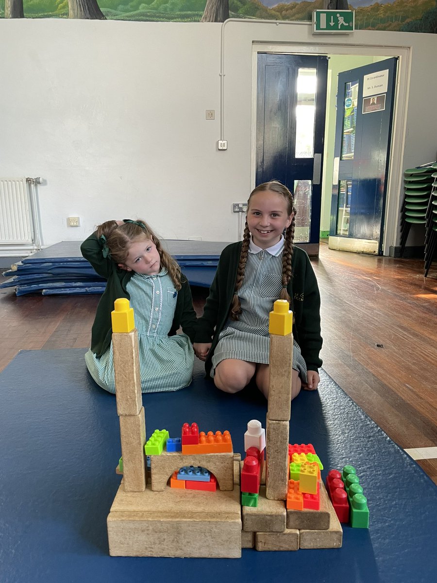 Phoebe &amp; Tilly made were so proud of their towers this morning in breakfast club! <a href="/st_patricks/">St Patricks Primary</a>