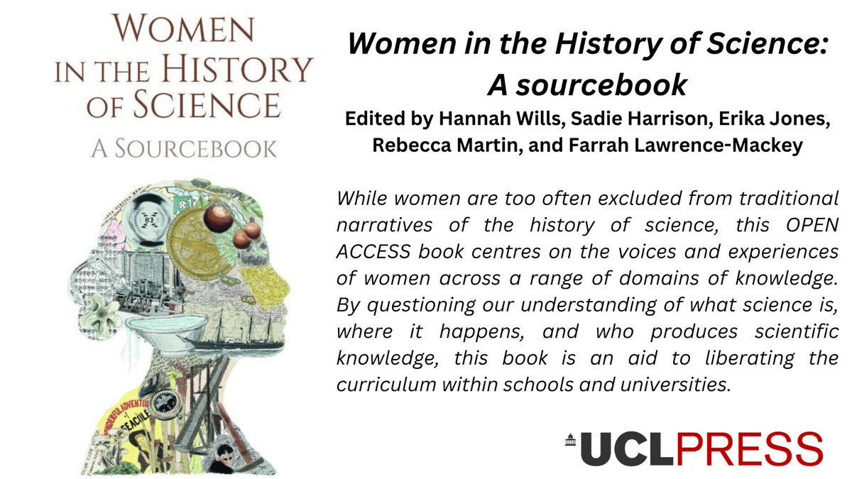 Our final #BSHSDigiFest23 panel of the day, 1900 BST:
'Pooling resources for #ResearchLedTeaching: introducing Women in the History of Science: A Sourcebook' w/Hannah Wills, Farrah Lawrence-Mackey, Erika Jones, and Rebecca Martin 
#WomenInSTEM #WomenInHSTM #WomenDoHistory
