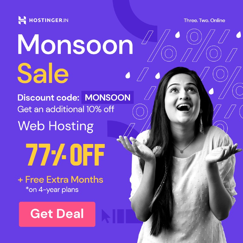 Hostinger India Monsoon Special Sale