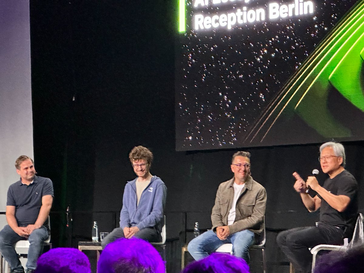 NVIDIAEU's tweet photo. "When you're a startup, picking a small niche means that your limited resources can make you a gorilla," says NVIDIA founder and CEO Jensen Huang. #NVIDIABerlinAI https://t.co/i5WFQc7npf