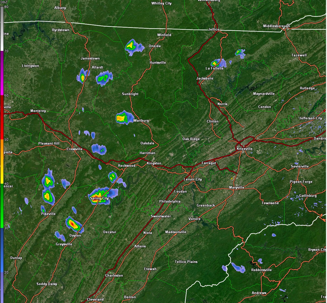 NWS Morristown on Twitter "Radar at 1 pm EDT Scattered showers and
