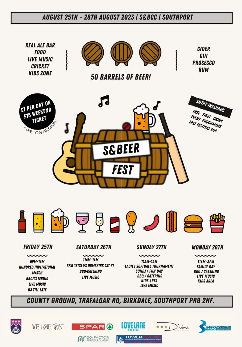 SNBCC's tweet photo. SAVE THE DATE - AUGUST BANK HOLIDAY - OUR THIRD BEER FESTIVAL ! BIGGER AND BETTER THAN EVER ! ⭐️☀️🍾🥂🍻🍺🎺🎷🪘🎸🥁🎤 https://t.co/i3I7A5ihEP