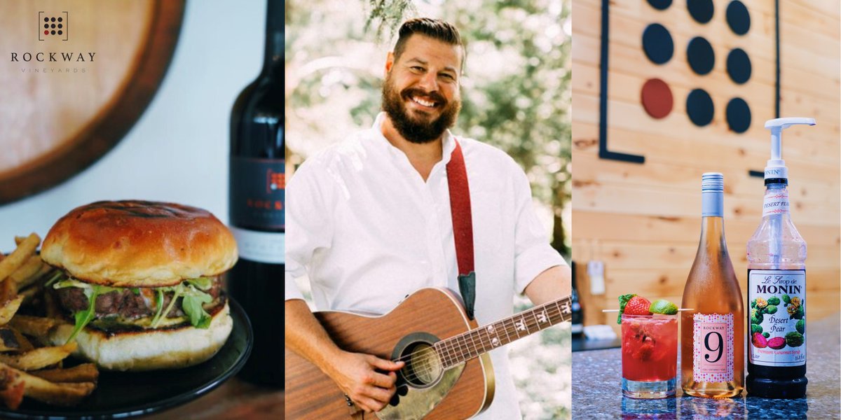 Come join us for Wine Garden Wednesdays this week from 6 pm to 8 pm on our scenic patio 19! Enjoy the juicy lamb burger paired with our featured wine of the week -- 2019 Staterra Red, and wine cocktail Rockway SCAR.  See you on Wednesday!   #winewednesday #visitniagara
