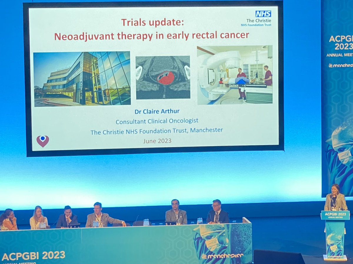 @ClaireLArthur from <a href="/TheChristieNHS/">The Christie NHS</a> presenting strategies for organ preservation in early rectal cancer <a href="/ACPGBI/">@ACPGBI</a> 2023. Lucky to have your invaluable input for at our Pelvic MDT. Albeit for the more advanced end of the spectrum! @GMCancerWfandEd