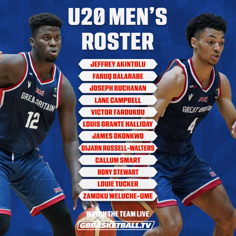 gbbasketball's tweet photo. 🇬🇧👀 With the Under-20 Men’s side set to take to the court at the FIBA European Youth Championships ‘B’ Division in North Macedonia this week, @KrumeshPatel  has announced his roster for the competition.

👇Click below to read more on our website.

#BritishBasketball
