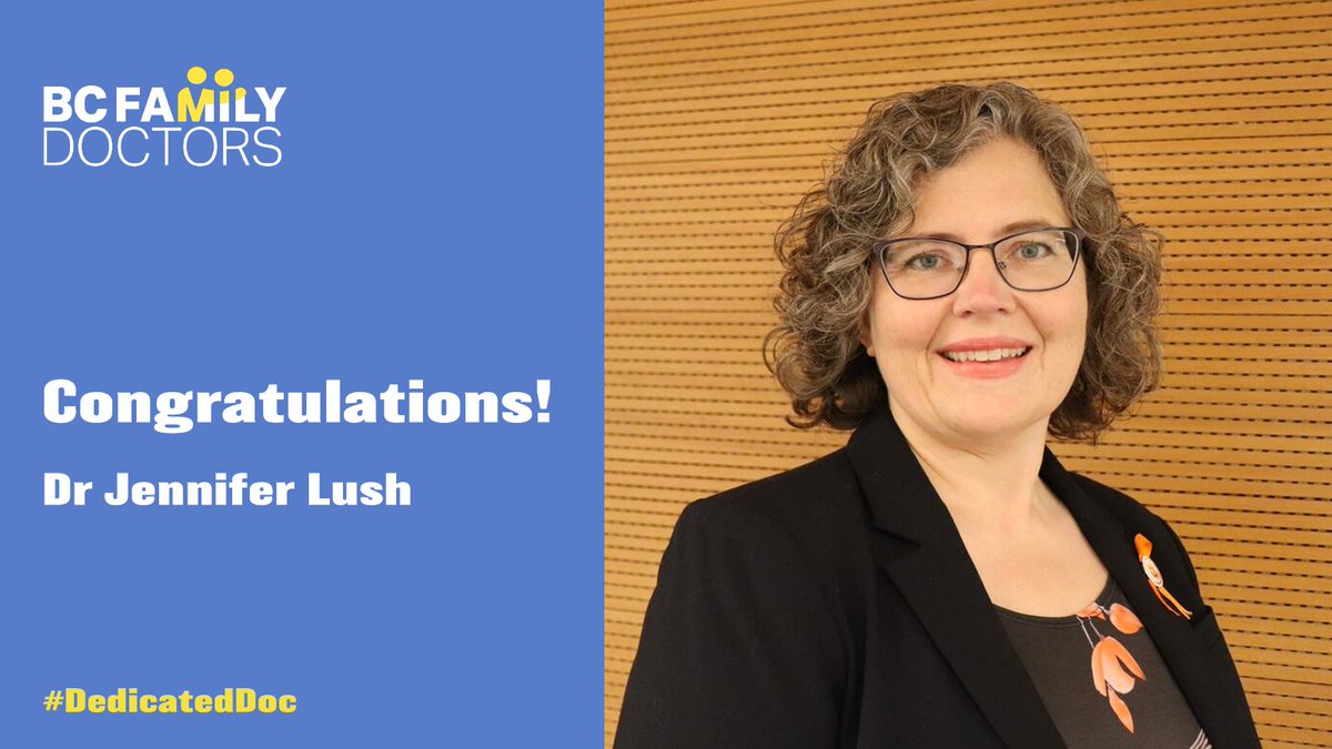 BC Family Doctors (@bcfamilydoctors) on Twitter photo Congratulations to BC Family Physician of the Year Dr Jennifer Lush! @DrJLush was awarded this distinction by <a href="/BCCFP/">BC College of Family Physicians</a> for her advocacy work for primary care. “Dr. Lush is an absolute inspiration to her colleagues, patients and friends,” shared those who nominated her. Congratulations to BC Family Physician of the Year Dr Jennifer Lush! @DrJLush was awarded this distinction by <a href="/BCCFP/">BC College of Family Physicians</a> for her advocacy work for primary care. “Dr. Lush is an absolute inspiration to her colleagues, patients and friends,” shared those who nominated her.