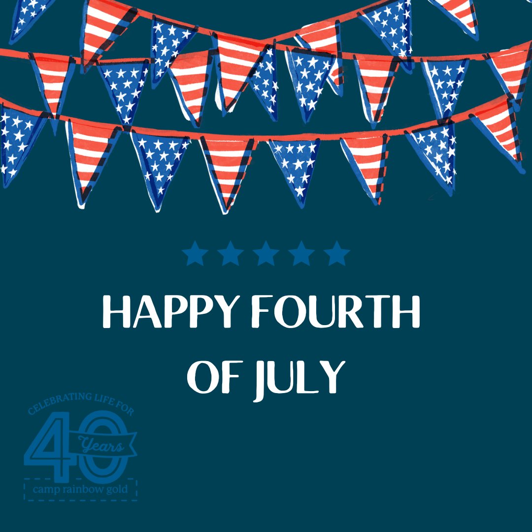 Happy Fourth of July from Camp Rainbow Gold! We hope you all have a safe and fun holiday ❤️🤍💙!

#camprainbowgold #crg #keepshining #forthekids #fourthofjuly #4thofjuly