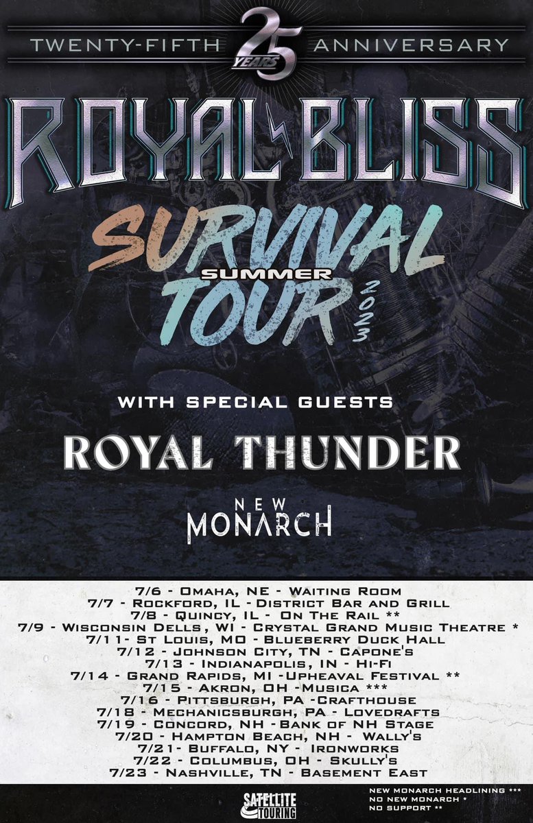 THIS WEEK! US Tour Dates with @royalbliss + New Monarch kick off! Get tickets at: bandsintown.com/a/163813 #royalthunder #royalbliss #newmonarch #rebuildingthemountain #hardrock