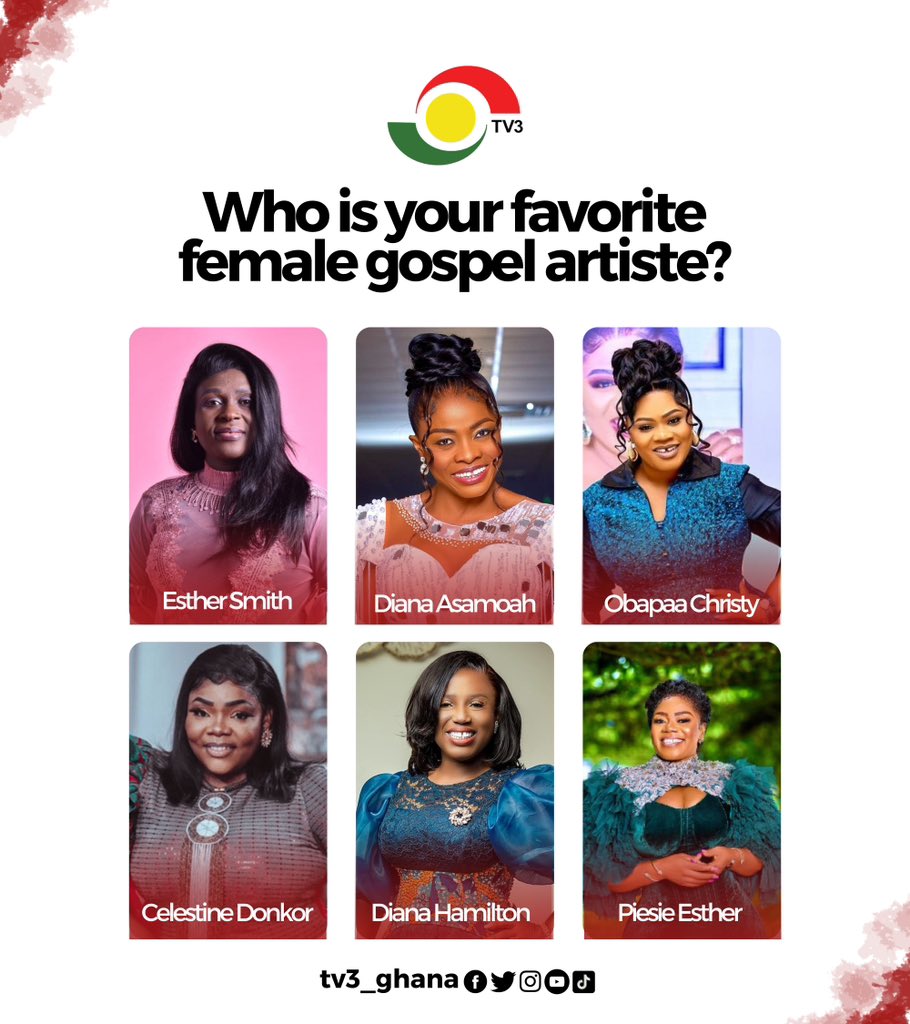 tv3_ghana's tweet photo. Who is your number one gospel artiste? 😇

#TV3GH https://t.co/gNIwUcGuBb