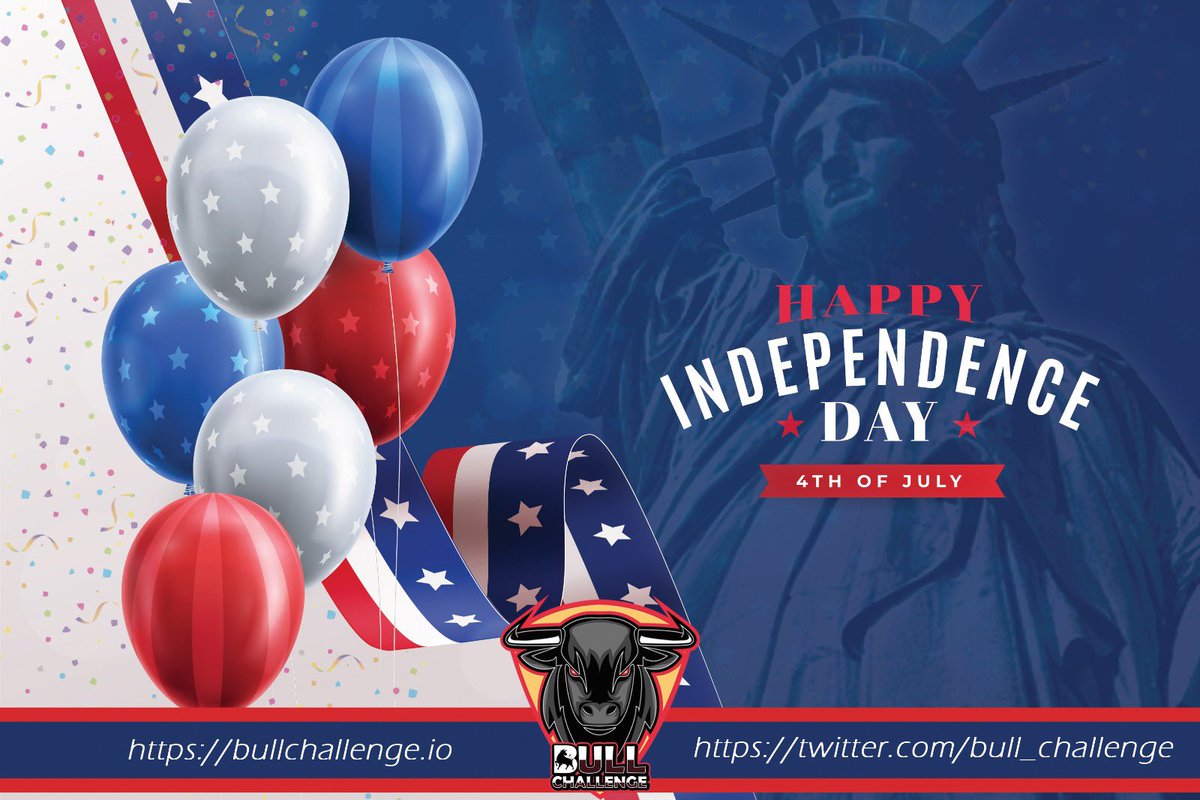 bull_challenge's tweet photo. Wishing all of you a day filled with the spirit of freedom. 🇺🇸 

As we come together to enjoy this 4thofjuly with BBQ, fireworks, apple pie, and quality time with loved ones.

#4thofJuly  #freedom #IndependenceDay #Crypto #nft #gaming #BTC #Binance https://t.co/b8tfOaqXwq