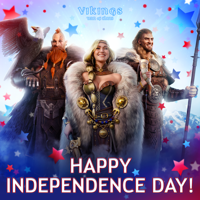 vikings_game's tweet photo. Jarls, happy Independence Day!😊

What are your plans for today? Let us know below. https://t.co/kX16OtoNsk