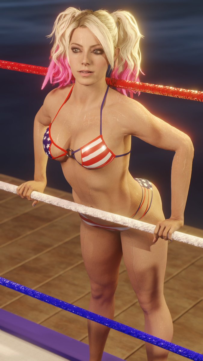 CosplayBliss's tweet photo. Managed to get the 4th of July set posted up on the site. 19 pics in total.

Now I'm gonna crawl into bed for the rest of the week...

#July4th #blender3d #biscuitbutt #redwhiteandbooty #alexabliss #wwe2k23 https://t.co/WmlTgYNTmE