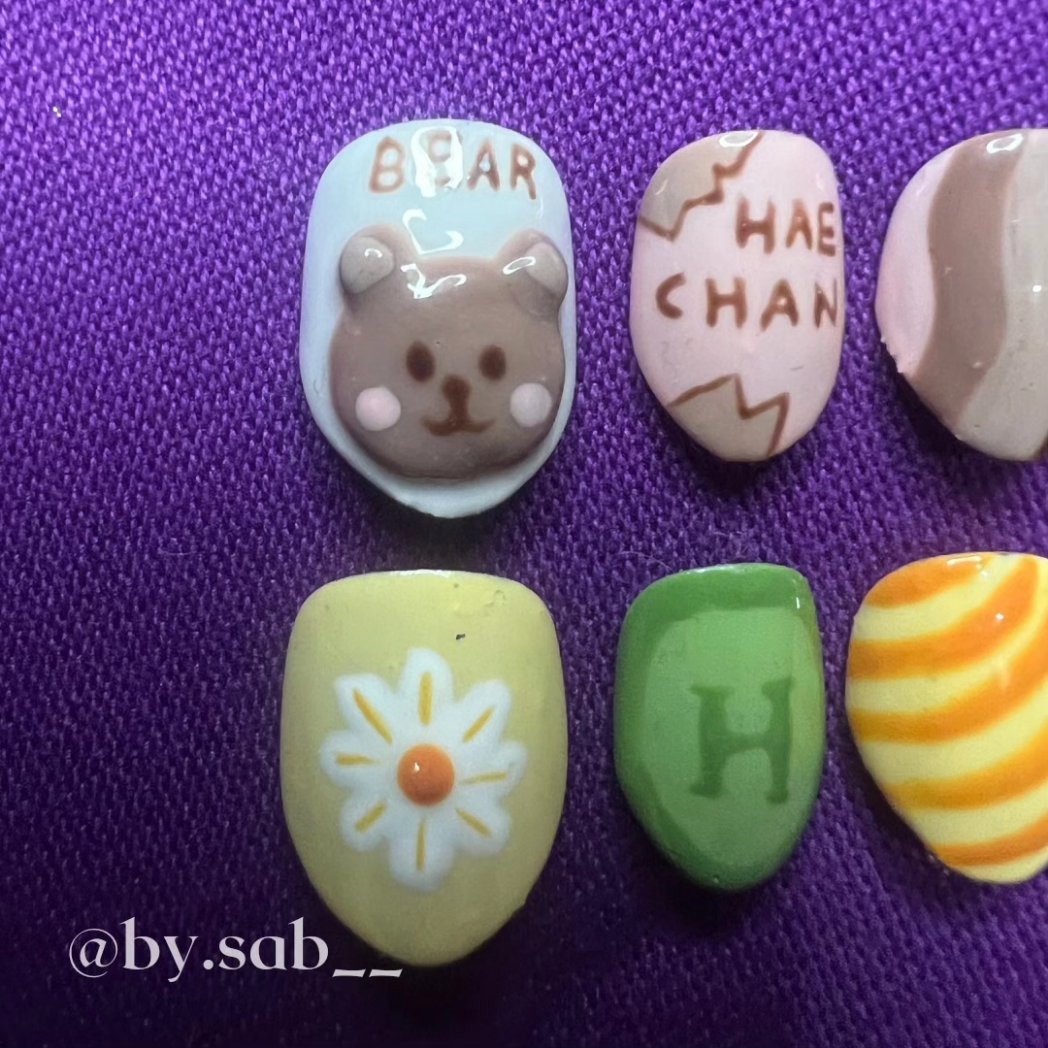 bysabbbb's tweet photo. Haechan set with 3d bear🐻

Get your nails done at home💅✨️ 

Per set include :
Cuticle pusher
Nail glue 
Nail file
Alcohol pad
Apply instruction, and
Cuticle oil

Order and inquiries
Feel free to dm💜

#pressonnails #nail #nailart #nailindonesia #SmallBusiness #HAECHAN #NCT https://t.co/g6bxJ2rm0u