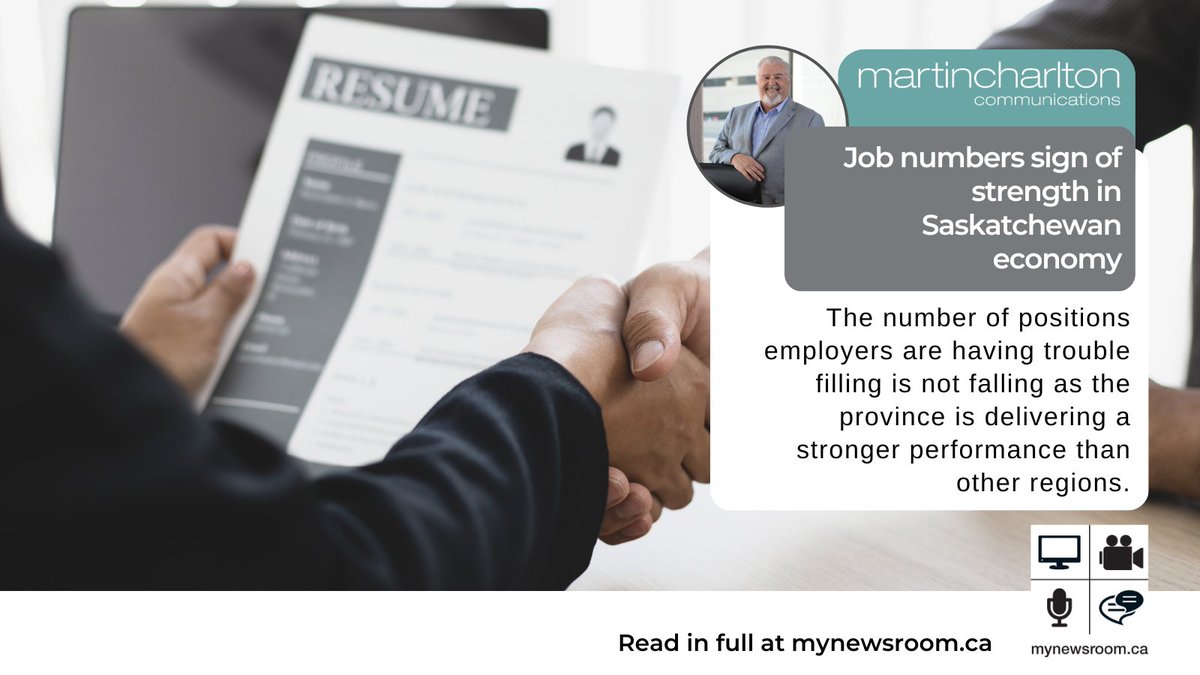 Tracking job vacancies is a useful metric for monitoring how the economy is performing, both here in the province and nationally.  mynewsroom.ca/job-numbers-si…