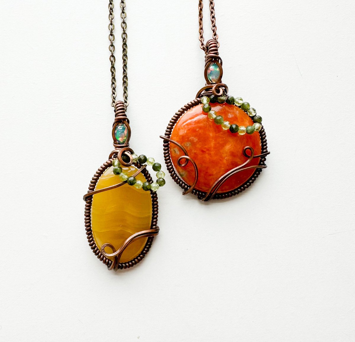 orange &amp;  lemon crystal necklaces 🍊🍋

available Friday July 7th 8pm eastern time