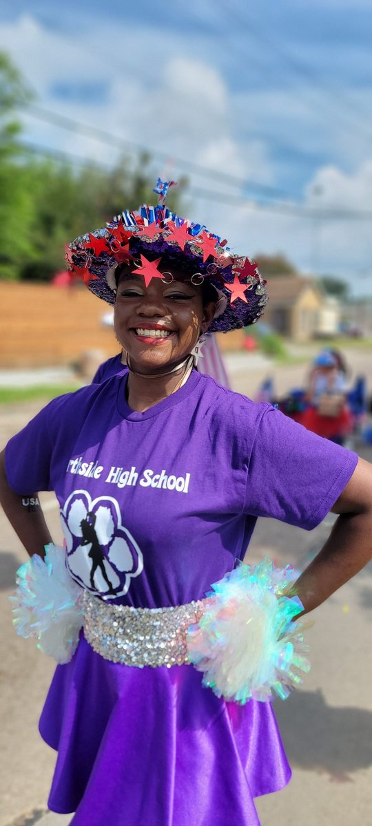 Way to go, <a href="/nhspantherettes/">Pantherettes Dance / Drill Team</a>, on representing NHS in the Lindale Park 4th of July Parade! Thank you for your spirit and Panther Pride shining brightly in the community year round! #iChooseNHS 💜🩶🐾 <a href="/HoustonISD/">Houston ISD</a> @HISDChoice