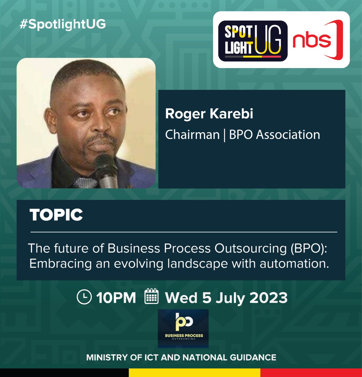 ElvisTrich's tweet photo. Some of the great people in the BPO sector that shall lead tomorrow's discussion on @nbstv #SpotlightUG are;

>@azawedde, PS @MoICT_Ug 
> @rkarebi, Chairman BPO Association.
>@WilliamBazeyo, CP BPO Council.
>Dr. Rebecca Isabella, VC BPO Council
#BPOUganda #InnovationPowerHouse https://t.co/6VTGk7aPv0