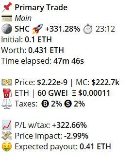 $Shira 2.0
0x3aA43D0e70E87b70594159718D35A70b0DCdB008