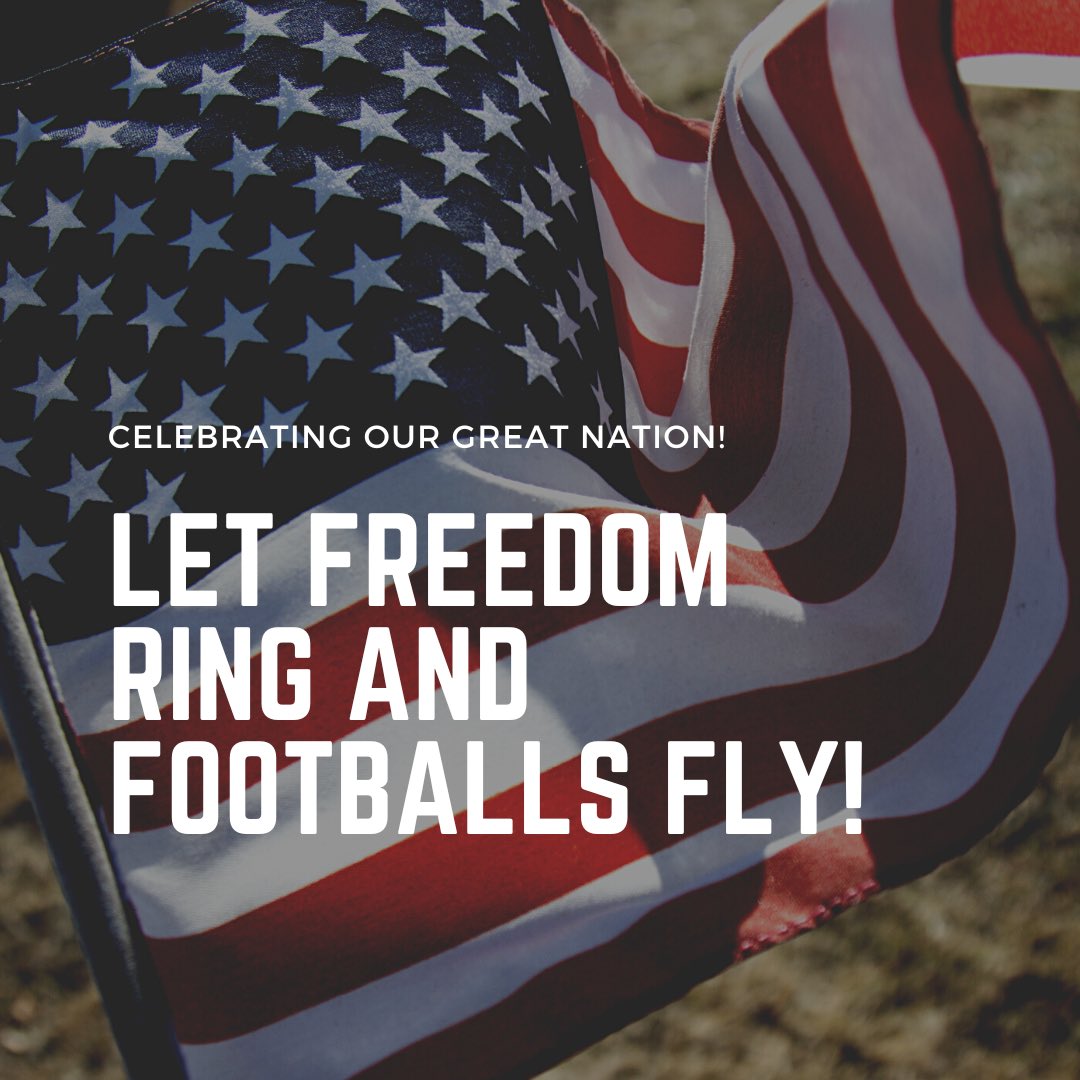 Happy 4th of July! #CoastalBend coaches, keep spreading the word for camp next week! Can’t wait to get after it together! 
@cbcatx1 @CTxhsfb @CallerSports @GPWildcatsFB @GPYFCLEAGUE @LarissaLiska @KarnesCityISD @CBuzz2 @RLDAVIS13 @BaylorMullins @WinderCoach