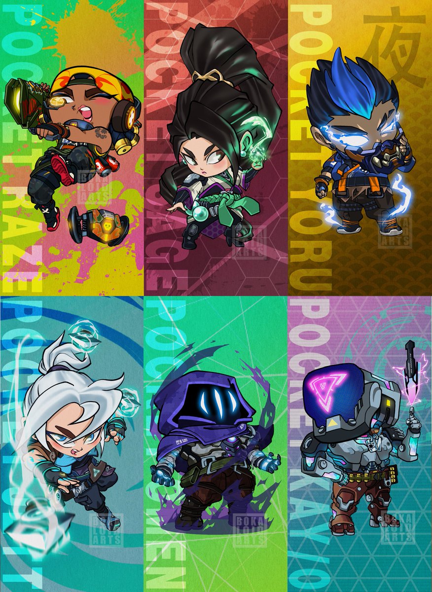 Drawing my series of Pocket Agents from #Valorant. Got my first six agents down while I'm still idle from work.

#VALORANTfanart #chibivalorant 
<a href="/riotgames/">Riot Games @ PAX East</a>  <a href="/PlayVALORANT/">VALORANT</a>