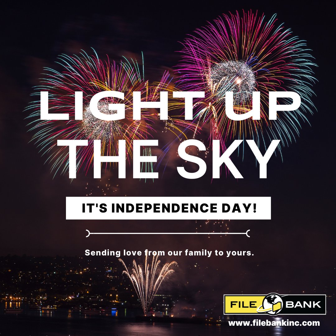 FileBankInc's tweet image. Our Family at FileBank would like to wish you a very happy Fourth of July! #JulyFourth #IndependenceDay #FileBankInc #JumpToDigital #GoPaperless