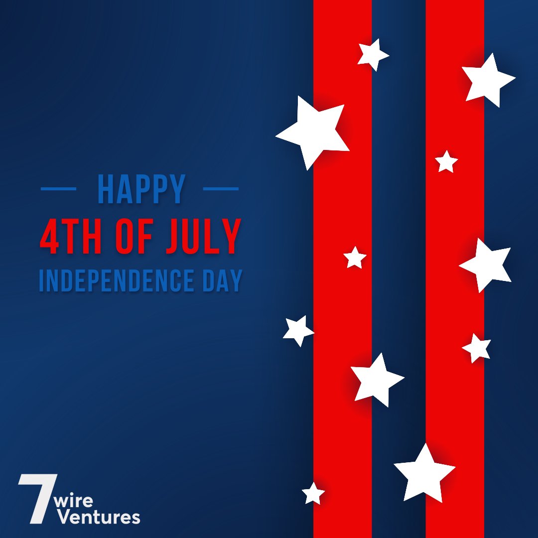 🎆 Happy Fourth of July from the 7wireVentures team! 🇺🇸 Wishing everyone a day filled with joy, celebration and the spirit of freedom. Have a safe and memorable Independence Day! 🎇 #HappyFourthOfJuly