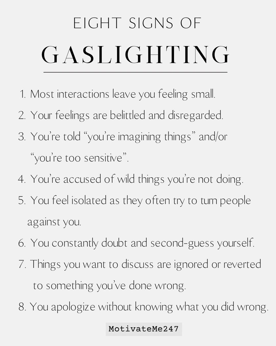 Eight signs of gaslighting