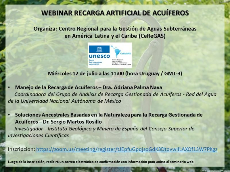aguaorgmx's tweet photo. ¡No te pierdas el #webinar! de #CEREGAS Se hablará sobre el manejo de la recarga de acuíferos y las soluciones ancestrales basadas en la naturaleza para la recarga gestionada de acuíferos. 💦💦
🖥️ Inscripción al evento: https://t.co/bRmDed8yKj https://t.co/q7JcVFnJzl