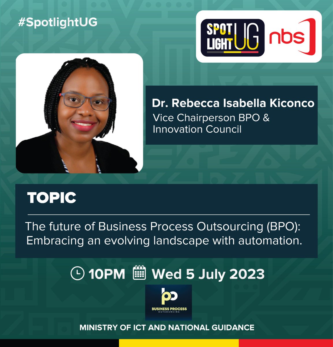 FrostProUg's tweet photo. Tomorrow night is a special one on #SpotlightUG as experts on Business Process Outsourcing get hosted in embracing an evolving landscape with automation. Don't  miss @azawedde,@rkarebi, @WilliamBazeyo and Dr. Rebecca Isabella on @nbstv
At 10:00 PM #BPOUganda #InnovationPowerHouse https://t.co/K1jNSnAUzV