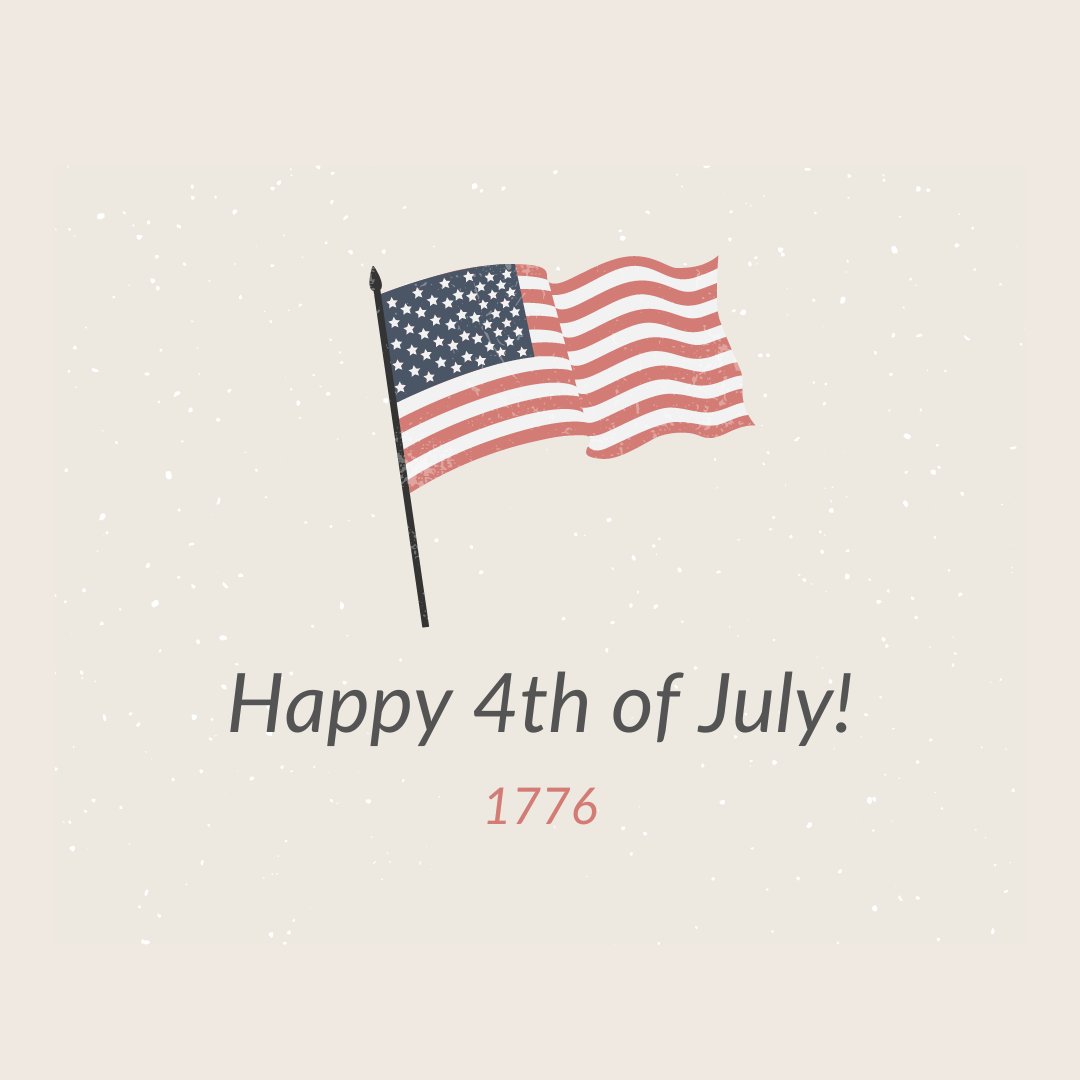 Wishing everyone a great 4th of July! 

Enjoy the festivities and have a safe and joyful holiday! 🇺🇸 🎆 #HappyIndependenceDay