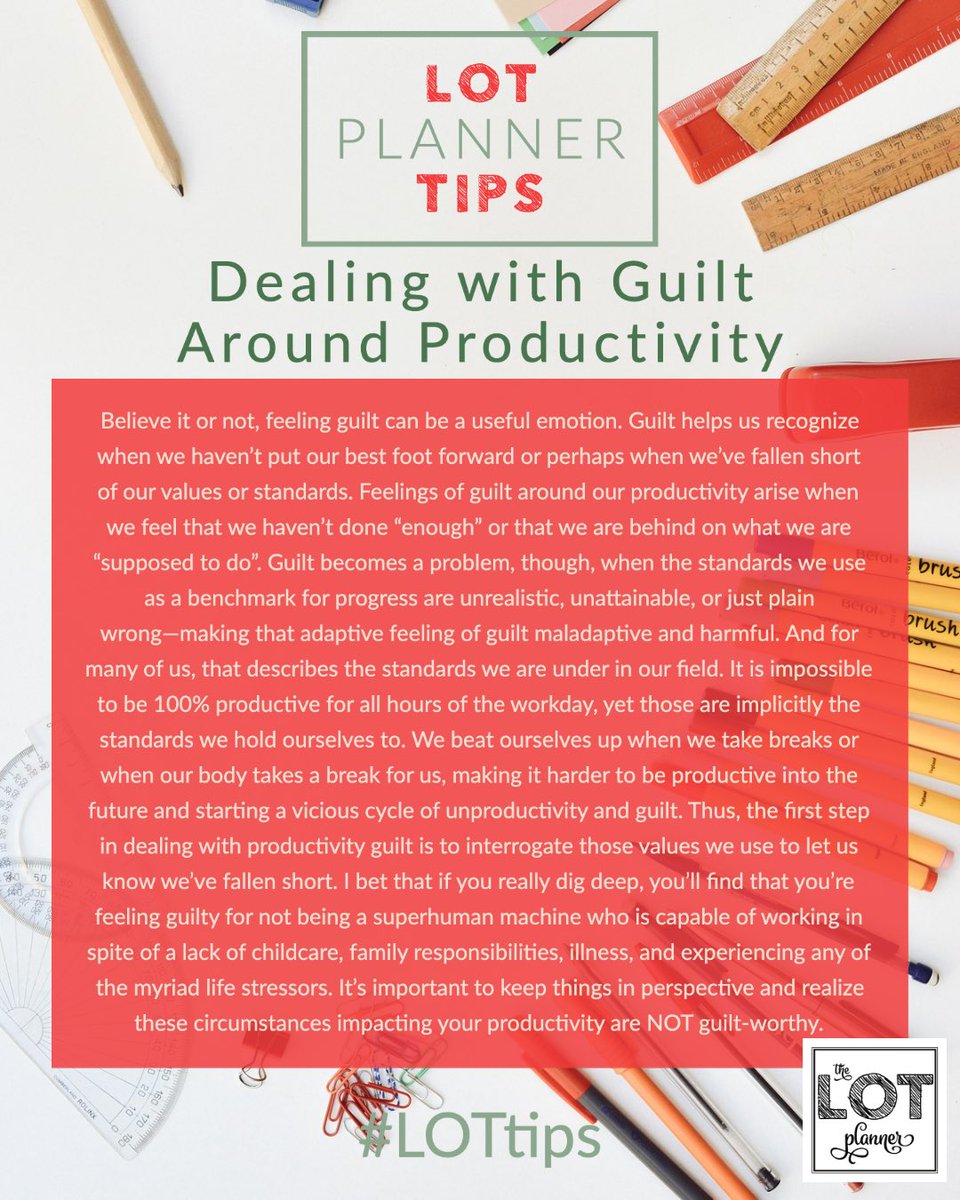 The Lot Planner (@thelotplanner) on Twitter photo Our hope is to restart our LOT tips! While we get up and running, letβs review some of our old favs! First up: dealing with guilt around productivity (something <a href="/Sakiera_Hudson/">Sa-kiera (you can call me Kiera) TJ Hudson π³οΈβπ</a> needs to manage while she road trips across the country).
#LOTPlanner #LOTTips Our hope is to restart our LOT tips! While we get up and running, letβs review some of our old favs! First up: dealing with guilt around productivity (something <a href="/Sakiera_Hudson/">Sa-kiera (you can call me Kiera) TJ Hudson π³οΈβπ</a> needs to manage while she road trips across the country).
#LOTPlanner #LOTTips