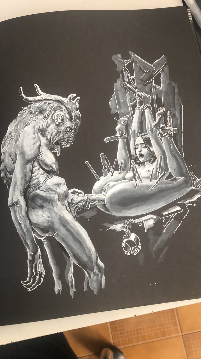 More white ink on black paper... still in progress...