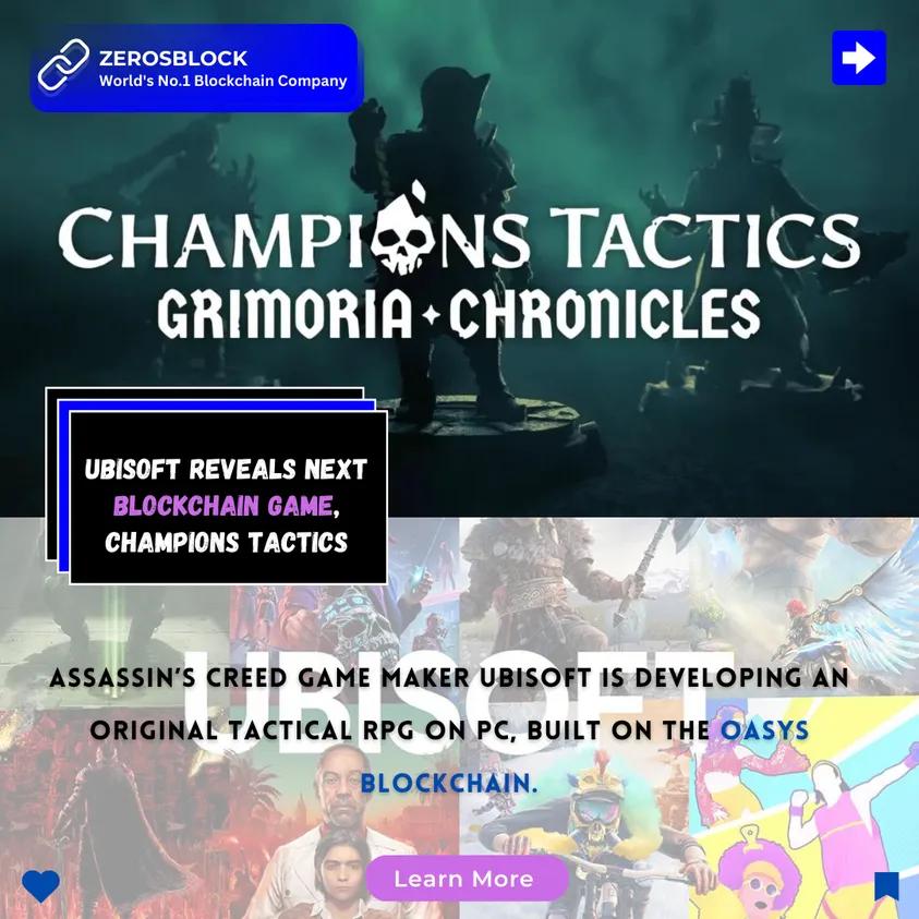 ZeroBlockOffic's tweet photo. UBISOFT REVEALS NEXT BLOCKCHAIN GAME, CHAMPIONS TACTICS.
#Ubisoft #ubisoftgames #ubisoftgaming #ubisoftclub #ubisoftcollectibles https://t.co/8v4IAckOAM
