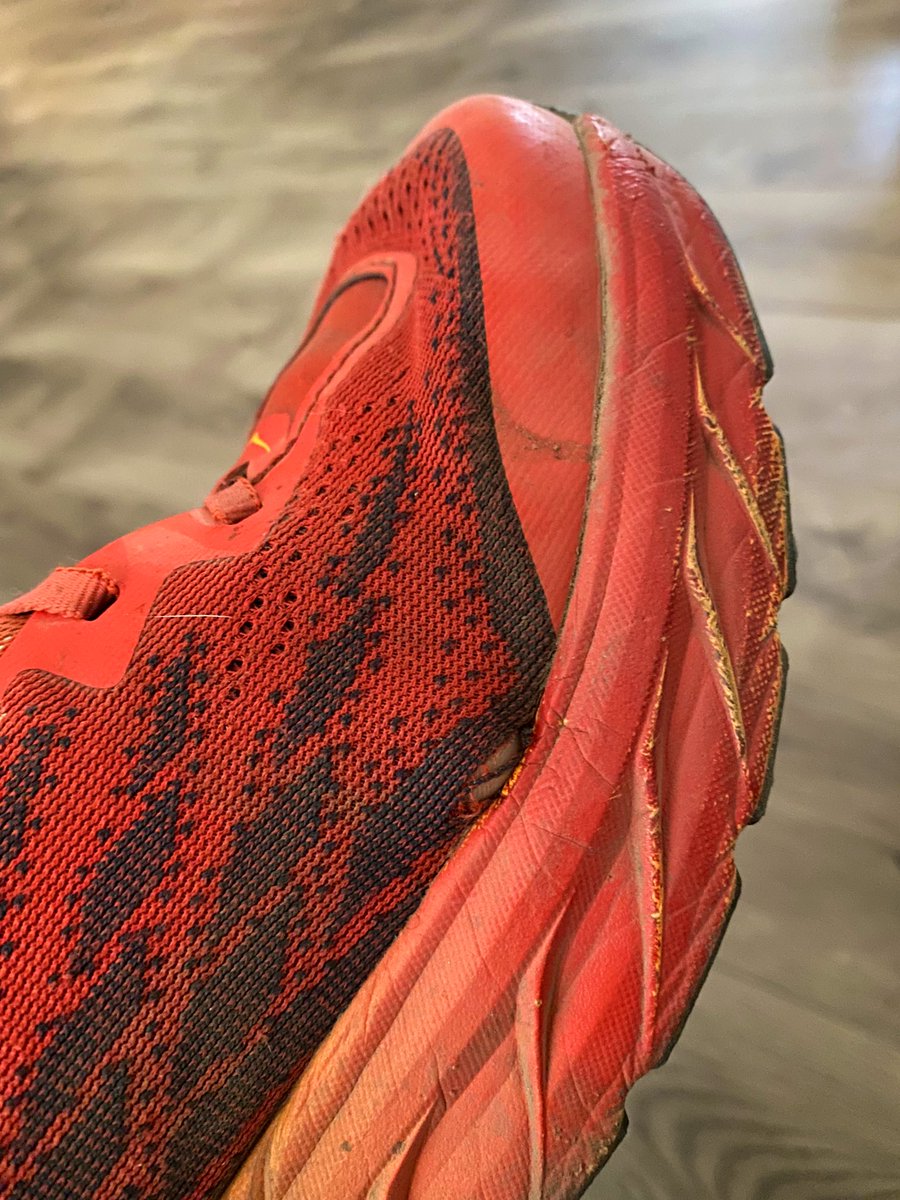 8ntmuch's tweet photo. Sad to report that I have injured my goats on todays run (think today, just noticed it).

290 miles on them. And haven’t even had a chance to try them in the Idaho back country yet!  Sad..

Anyone else have blowout issues with their @hoka shoes?

#trailrunning #running https://t.co/XhaqCU2QRb