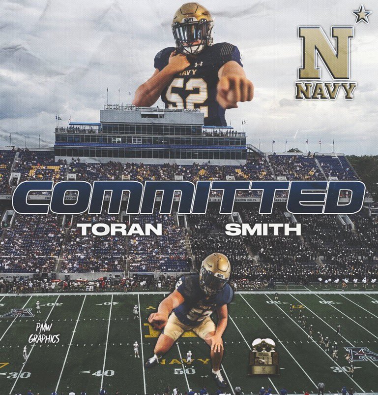 SmithToran's tweet image. Committed.

@NavyFB 
@_CoachNew 
@GrantChesnut 
@CoachAIngram 
@NavyCoachYo