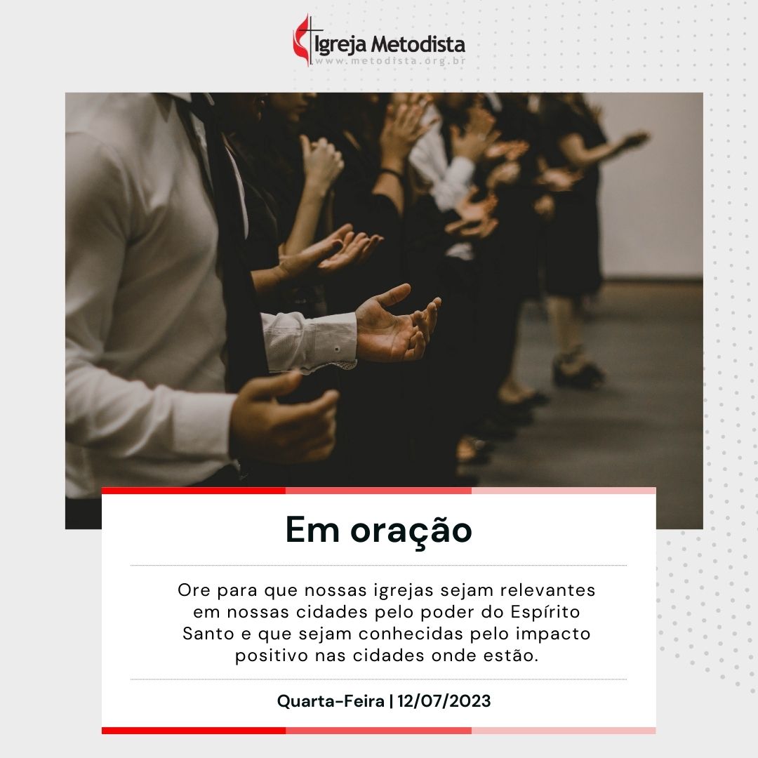 #EmOração

Ore para que nossas igrejas sejam relevantes em nossas cidades pelo poder do Espírito Santo e que sejam conhecidas pelo impacto positivo nas cidades onde estão.

Acesse o nosso site e veja os pedidos de oração dessa semana.