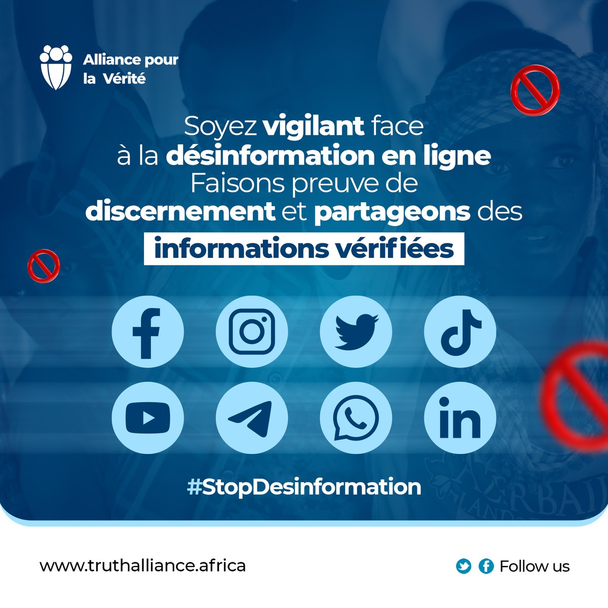 Soyez vigilant face à la désinformation en ligne 📲💻. Faisons preuve de discernement et partageons uniquement des informations vérifiées. 

#StopDesinformation #IlEstTempsDeDireLaVerite #paix #cohesionsociale