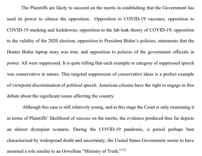 Eric_Schmitt's tweet photo. 🚨BREAKING: A Federal Judge in Missouri v. Biden just granted a preliminary injunction prohibiting the FBI, DOJ, DHS &amp; other agencies from working with Big Tech to censor on social media

Big win for the First Amendment on this Independence Day🇺🇸

I’m proud to have led the fight. https://t.co/59FzDVuI4f