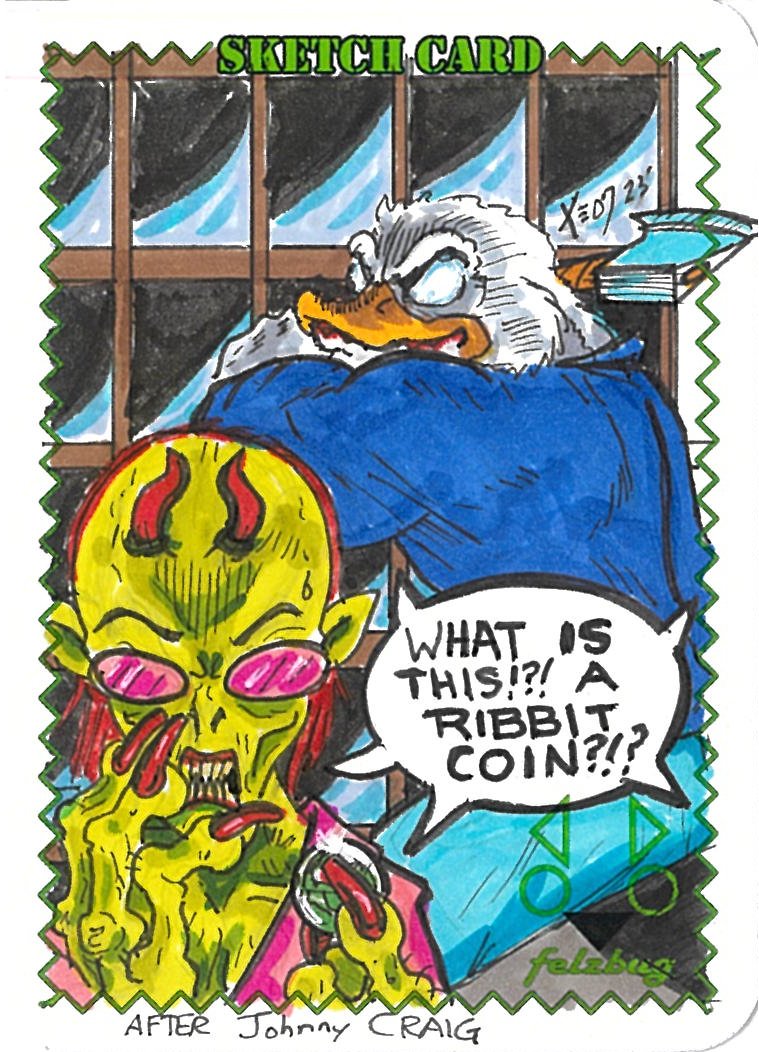 felzbug's tweet photo. back #cyberfrog #redextermination #comicsgate and follow @AlazmatF for Beast Citizen Drake sketchcards
Back here!https://t.co/uSgzN0HaFr https://t.co/Nwvdj5Fv5m