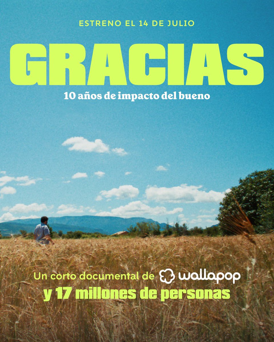 10 años, 17M de historias y un impacto positivo increíble. Todo ello forma parte de GRACIAS, el corto documental para agradeceros todo lo que hemos conseguido juntxs.
ESTRENO EL 14 DE JULIO EN NUESTRAS REDES🎬 
#WallapopCumple10
#Wallapop
