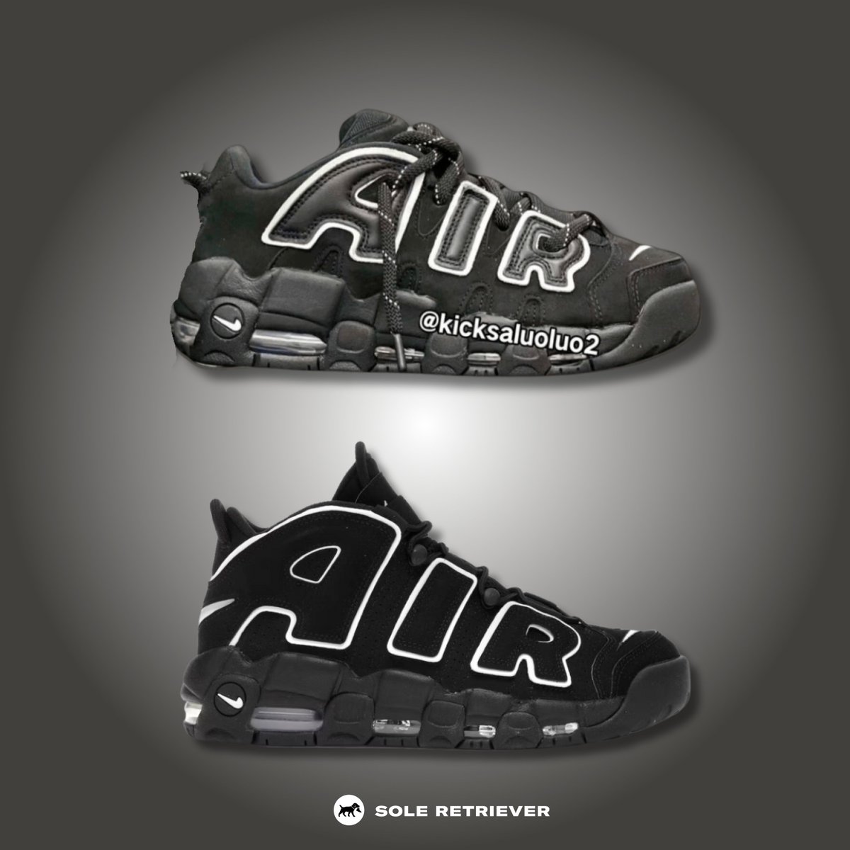 SoleRetriever's tweet photo. For the first time ever, Nike will release an Uptempo Low in collaboration with  @ambushdesign...

Does the Uptempo work as a low top? 🤔🤔🤔 https://t.co/7lWUglvyKB