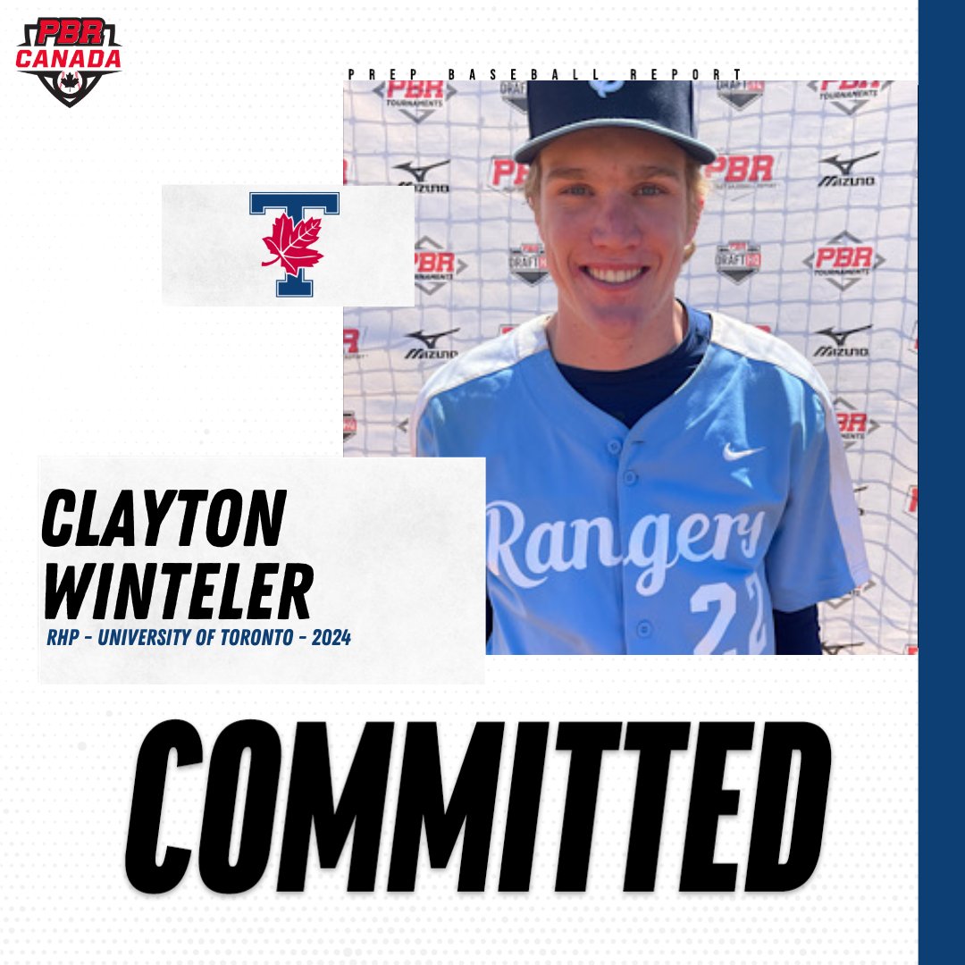 🚨𝐂𝐎𝐌𝐌𝐈𝐓𝐌𝐄𝐍𝐓 𝐀𝐋𝐄𝐑𝐓🚨  

'24 RHP Clayton Winteler (<a href="/EtobicokeRanger/">Etobicoke Rangers</a>) has announced his commitment to the University of Toronto.

<a href="/UofT_Baseball/">Varsity Blues Baseball</a> || #OffTheBoard🇨🇦