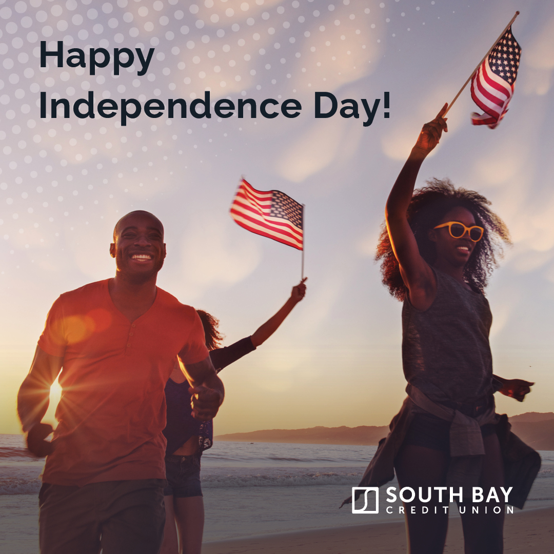 🎆 Happy Fourth of July from South Bay Credit Union! 🎇 We hope you have a fantastic day celebrating with friends and family. Stay safe and enjoy the festivities! #FourthofJuly #IndependenceDay #SouthBayCU