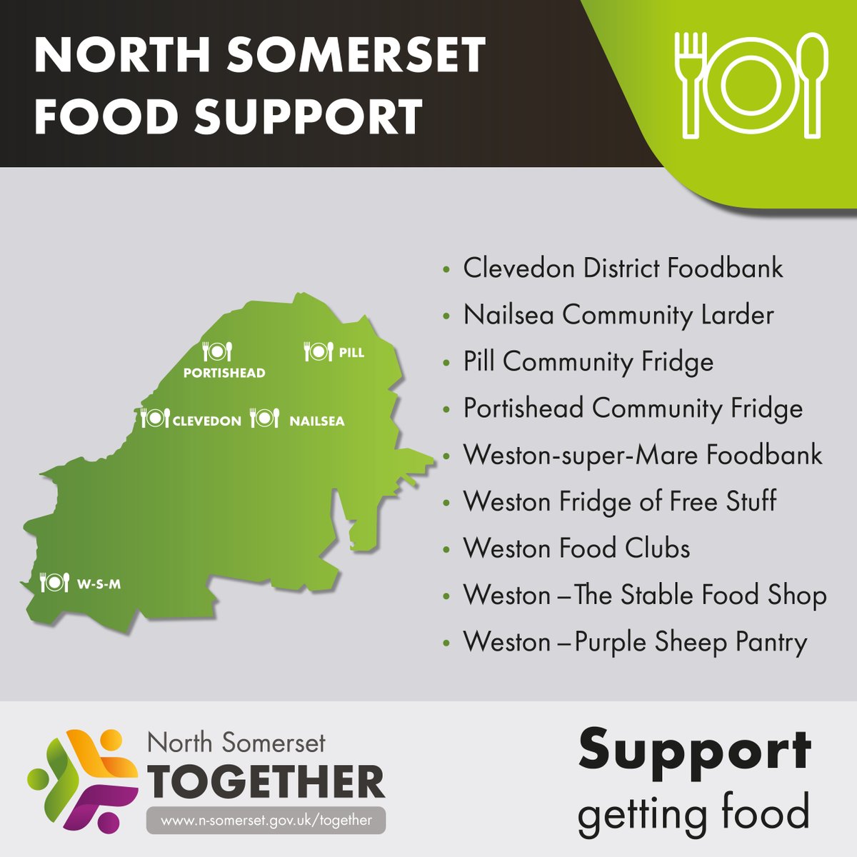 NorthSomersetC's tweet photo. If you’re struggling to buy food, you may be able to get help from a food bank.

Doctors, health visitors, social workers or family support workers can give out vouchers for food parcels.

Find out more about food support in north Somerset at https://t.co/NHb76JKOpe https://t.co/qCK3OJ3gdx