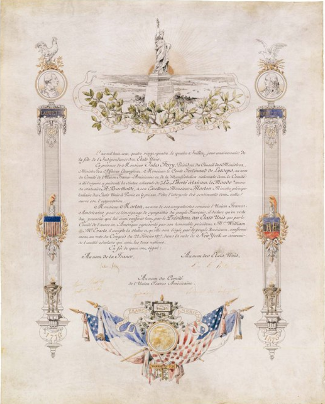 The Statue of Liberty was dedicated on October 28, 1886. The Deed of Gift, signed on July 4, 1884, is part of the holdings of the National Archives.

catalog.archives.gov/id/595444

#ArchivesJuly4 #CivicSeason