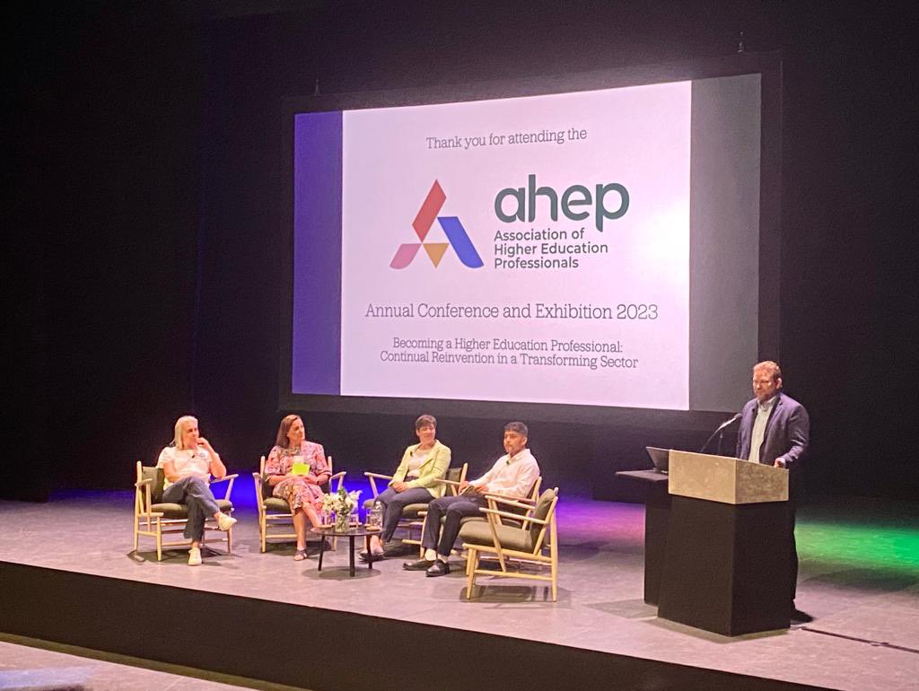singh_chiara's tweet photo. The future is bright… the future is AHEP…🤩 AKA The Association of Higher Education Professionals! It was worth the wait 😃 Thanks to the @The_AUA team for a fantastic conference #AUA23 #transformation #HE https://t.co/rO3d3j6Lyl