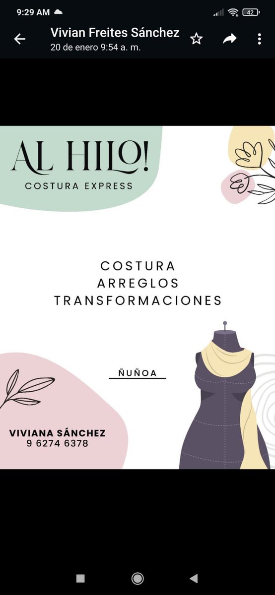 Carlosluishphp's tweet photo. Un RT por la señora Viviana.

La señora Viviana es la mamá de unos amigos con los que vivi hace 2 años, es diseñadora/costurera, muy buena, hace todo tipo de trabajos.

Este mes tuvo pocos clientes, les agradecería mucho si comparten la info.

Ñuñoa, Santiago de Chile 🇨🇱 https://t.co/a3WV0IkraL