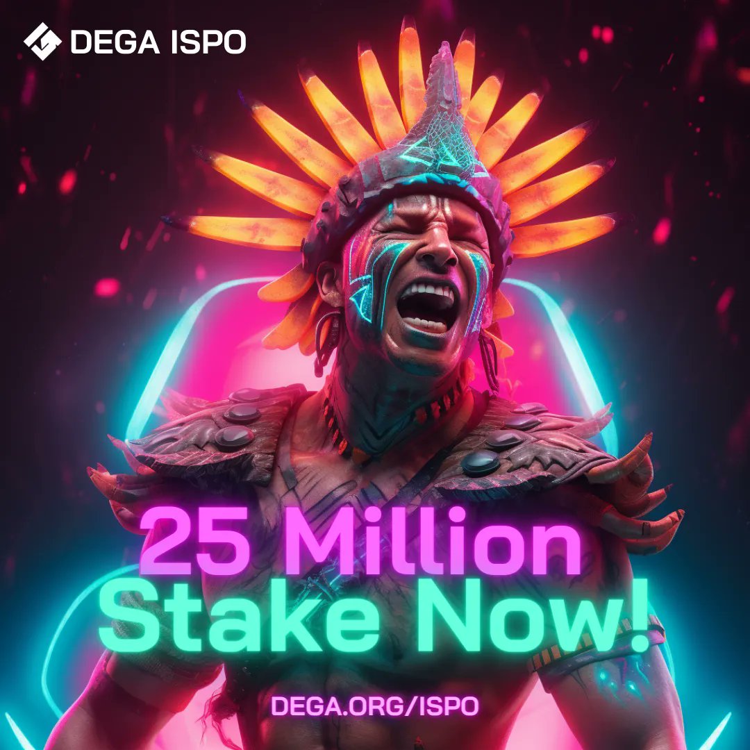 #DEGA Stake Pool reached 25 Million $ADA delegated! 🌟

To celebrate, join our DEGA #DailyChallenge for a chance to win 1000 $DEGA Tokens!  

Here's how to join:
1️⃣ Follow us
2️⃣ Like ❤️ &amp; ReTweet 🔁
3️⃣ Tag 3 friends

The winner will be announced in 24 hours.

ReTweet now to join!