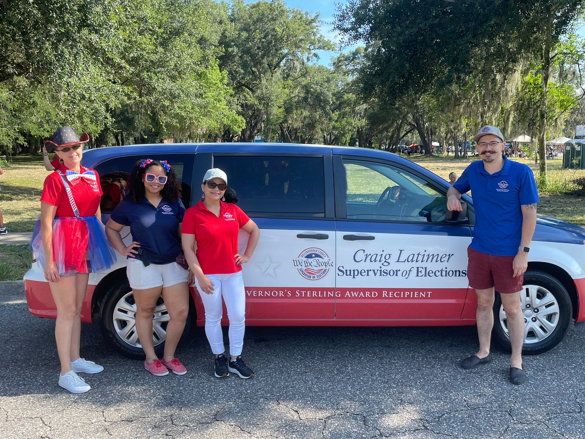 HillsboroughSOE's tweet photo. Did you spot #TeamSOE at the Temple Terrace, Brandon and Lutz 4th of July parades this morning? We had fun handing out flags and celebrating our independence with our community! #4thofJuly #VoteHillsborough https://t.co/PTSZlHQaGf
